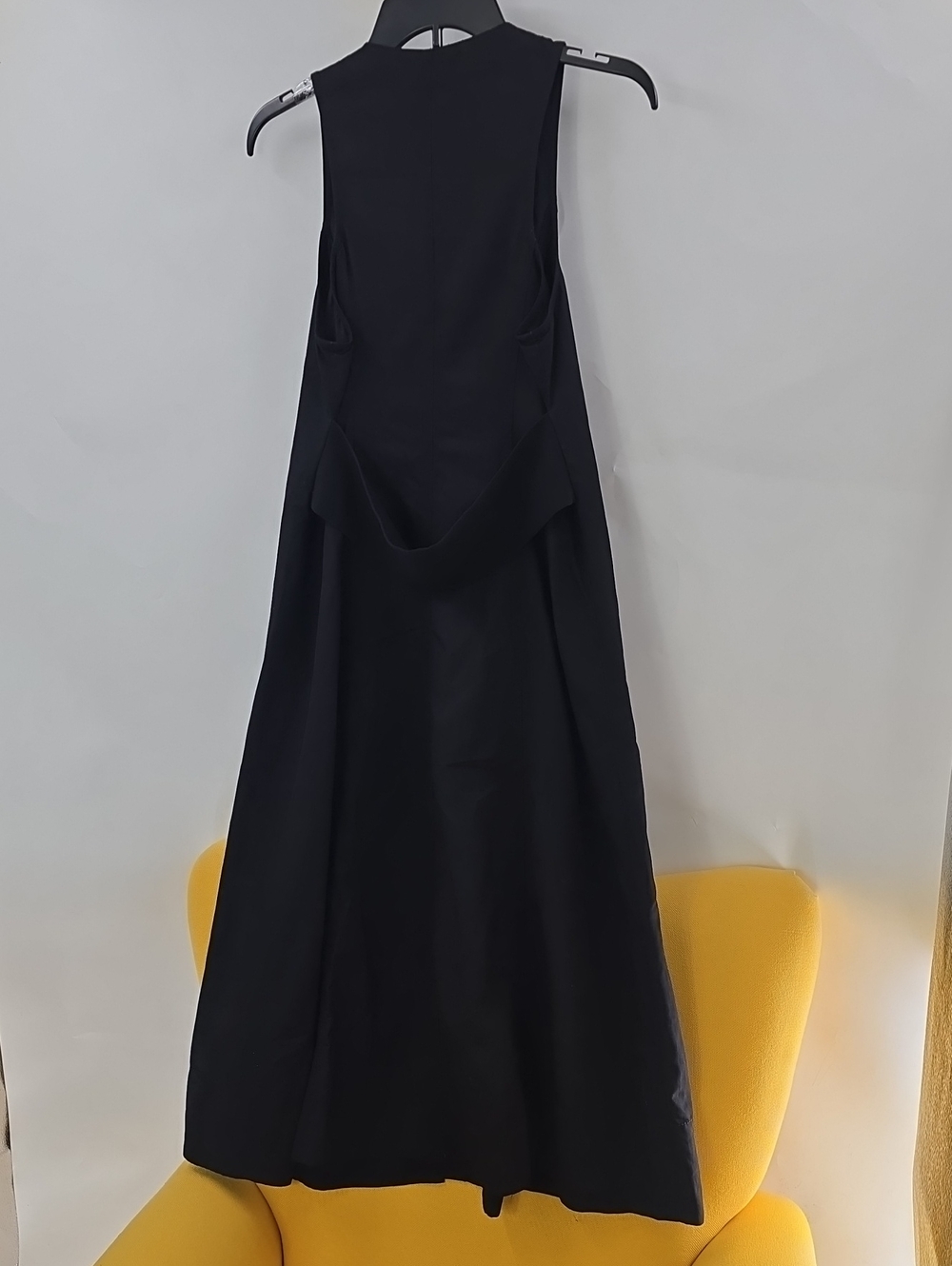 Proenza Schouler Black Sleeveless Button-Front Midi Dress with Silver Buttons - Picture 8 of 16